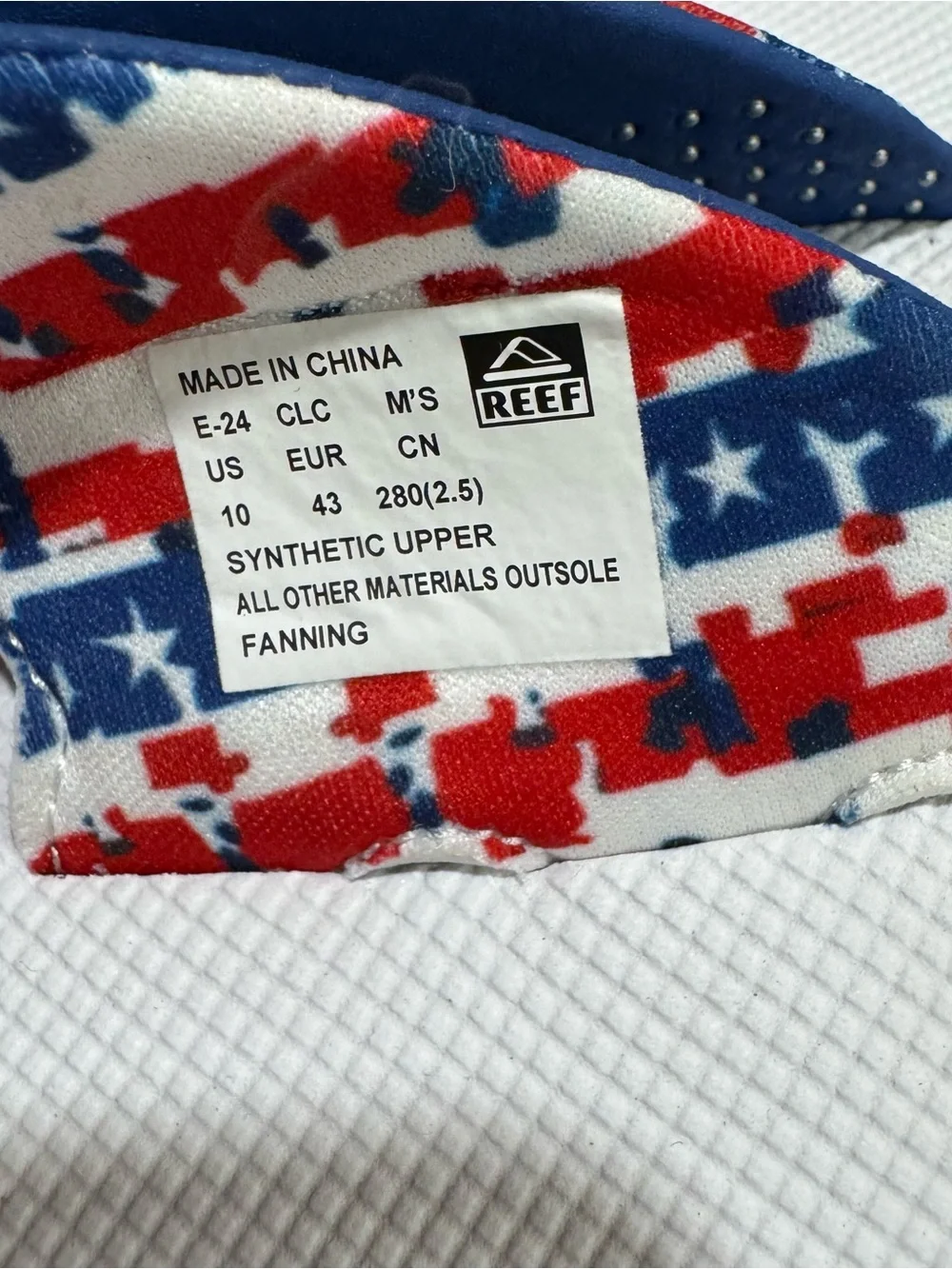 Reef Fanning Flip Flops Mens 10 Patriotic Red White Blue Bottle Opener American